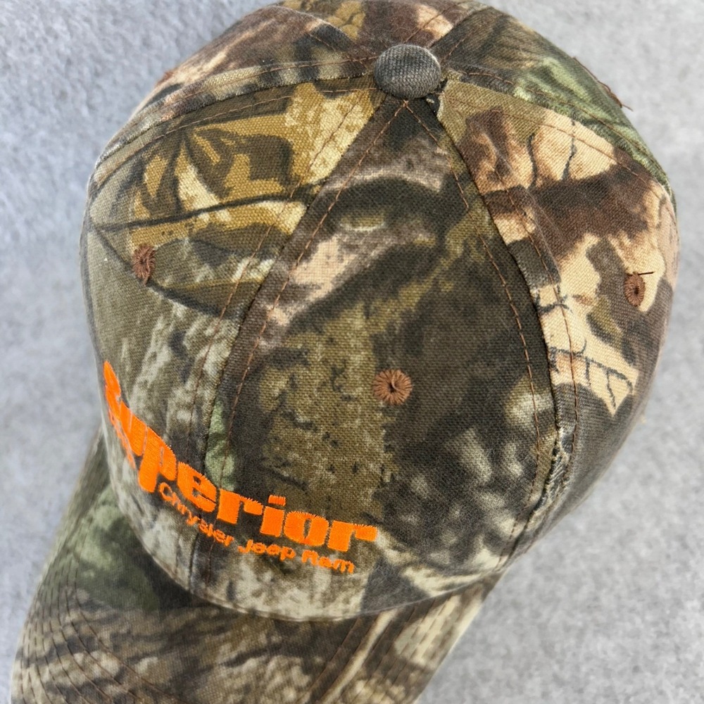 Superior Dodge Chrysler Jeep Ram Realtree Camo Hat Orange Embroidery Adjustable - Picture 9 of 12